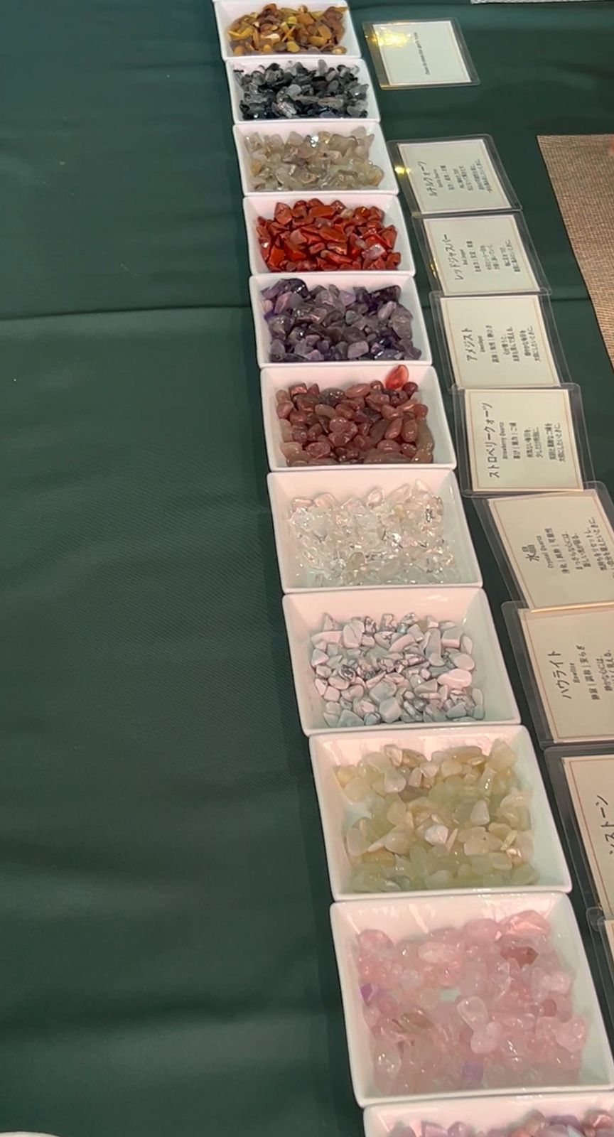 Natural stones, laid out to choose from